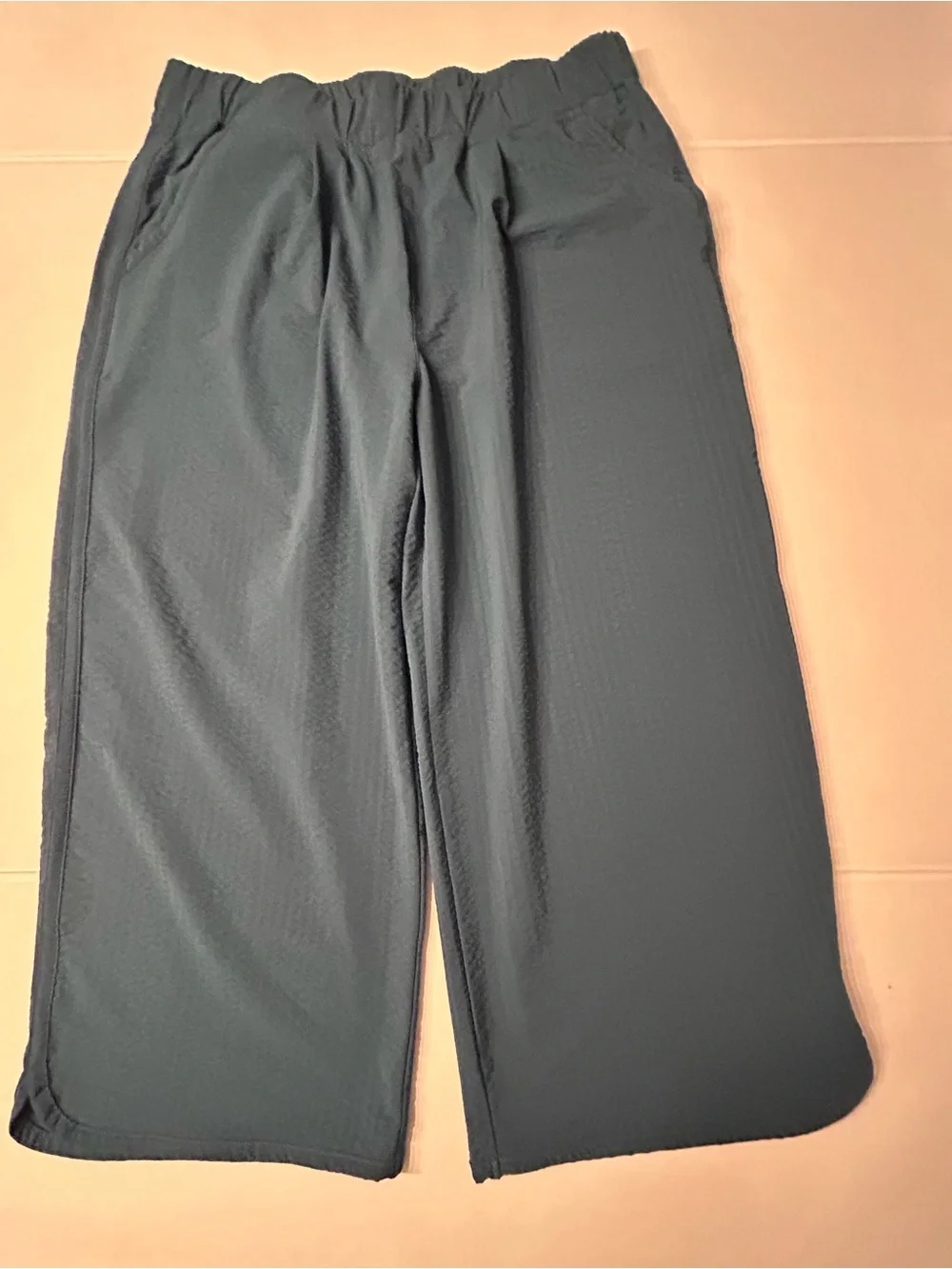 Title Nine Slaycation 2.0 Pants Cropped - Textured Blue Size Large